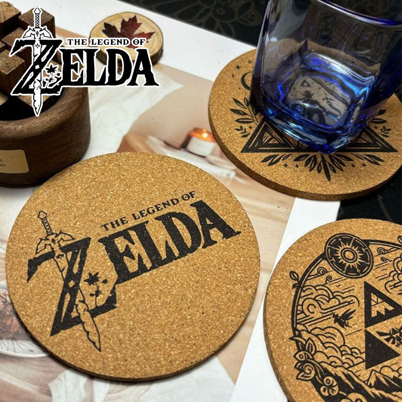 Coffee Tea Holders - Zelda Coaster мультфильм аниме круглый деревянный