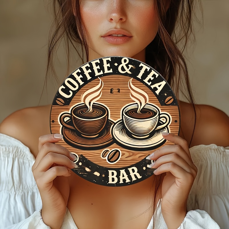 Coffee And Tea Bar - [2D Flat] Алюминиевая вывеска для кофе